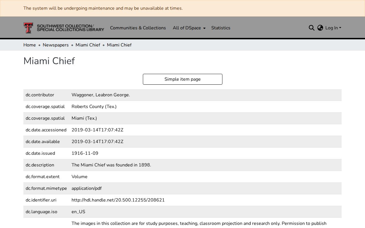 Roberts County historical crime-news and booking-record context in The Miami Chief archive
